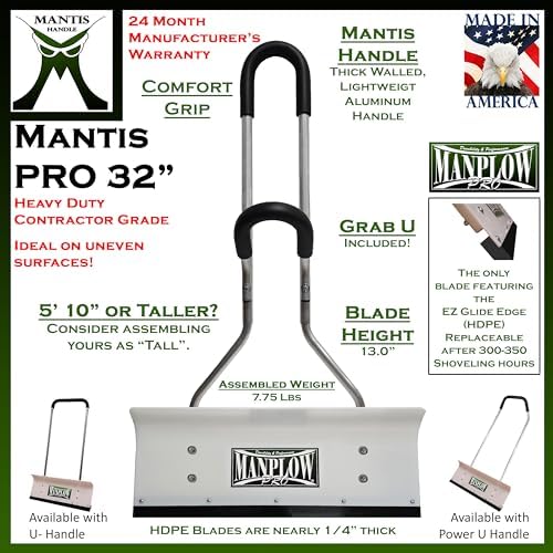 PRO Snow Shovels (Mantis Handle, 32")