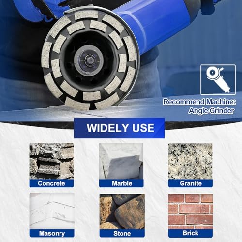 SHDIATOOL 4-1/2 Inch Double Row Diamond Grinding Cup Wheel for Concrete Granite Marble Masonry Brick Fits 7/8 Inch Arbor