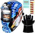 TRQWH Welding Helmet Auto Darkening Welding Hood with Welding Gloves