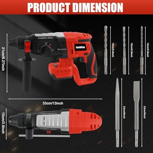 SDS Plus Rotary Hammer for Milwaukee M18 Battery (No Battery)