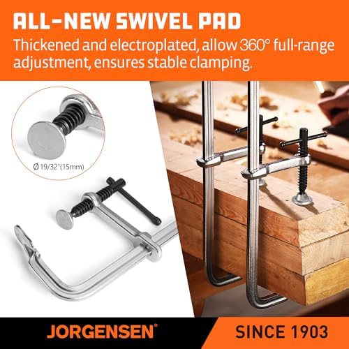 Jorgensen 18-Inch Light-Duty Drop Forged Steel Bar Clamps, 2-Pack