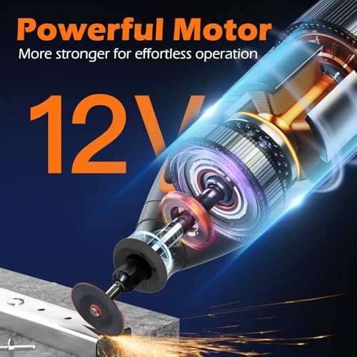 HARDELL 12V Cordless Rotary Tool Kit, 35000RPM Higher Power Rotary Tool