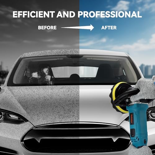 Buffer Polisher,Car Polisher Kit, 6 Inch/7 Inch 1300W 6 Variable Speed 600-3000 RPM, for Car Polishing, Buffing, Waxing