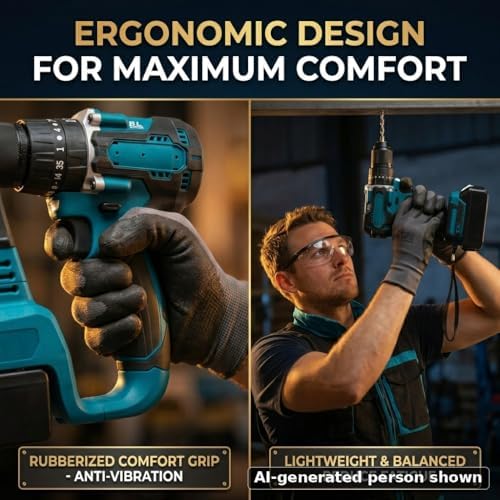SELFIE CAT 4-Tool Brushless Cordless Power Tool Combo Kit, 4 Batteries