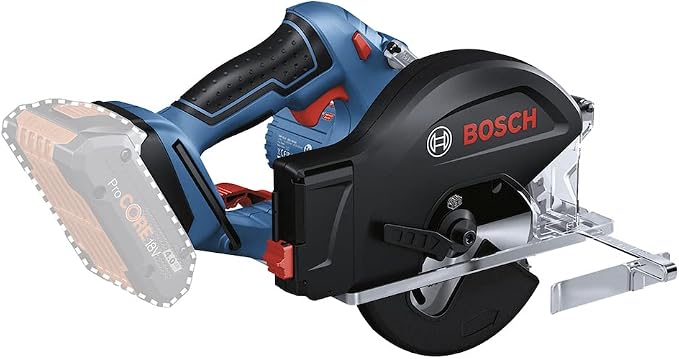Bosch Professional Cordless Circular Saw GKM 18V-50 (Faster Work Progress, Limited Sparks and Chips, Without Batteries and Charger, in Cardboard Box)