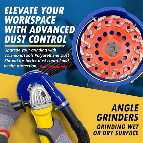 7" Diamond Grind Wheel S Seg Concrete/Coating 7/8"-5/8" Non-Threaded Arbor