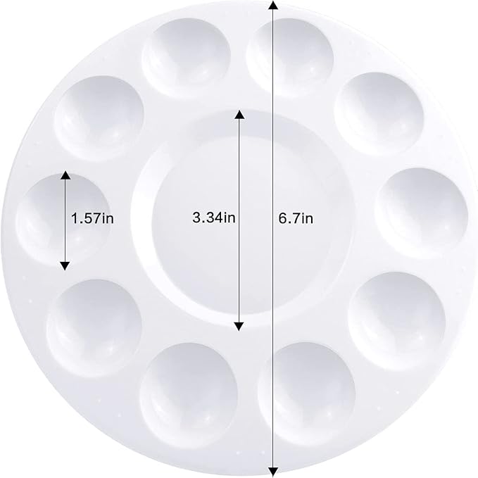 21pcs Paint Tray Palettes, Plastic White Palettes for Kids & Students,Paint Tray for Art Class,Craft DIY or Have a Birthday Painting Party