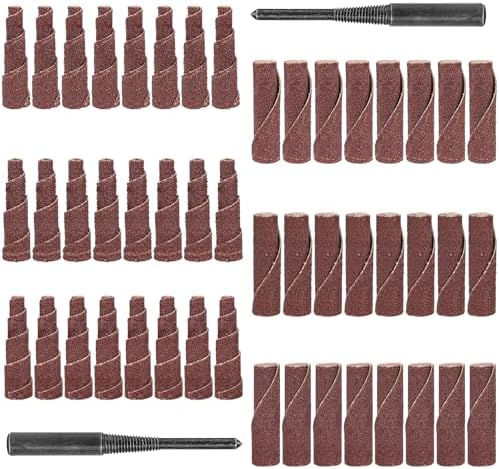 50Pcs 2" Cartridge Rolls, 1/4" Shank Die Grinder Sanding Drum Cone Porting