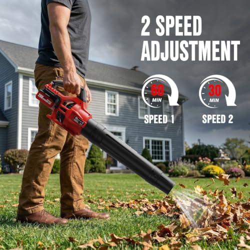 EWORK 700 CFM Cordless Electric Leaf Blower with Battery and Fast Charger