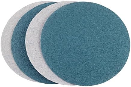 Starcke 5 inch Sanding Discs Hook and Loop Round Sand Paper Disc 120 Grit, 50 Pack Blue Zirconia with Aluminum Oxide No Hole Hook and Loop Sanding Discs, Sandpaper Auto Body for Wood and Metal