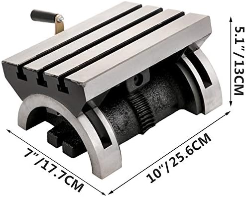 BestEquip Tilting Milling Table 10x7inch Tilting Angle Milling Machine 0-80°Adjustable Swivel Angle Plate with 3 T-slots and an Adjustable Crank Handle Heavy Duty Tilting Milling Machine for Grinding