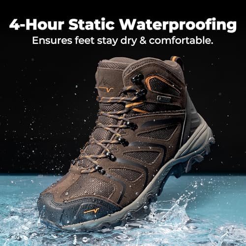 NORTIV 8 Waterproof Steel Toe Work Boots for Men