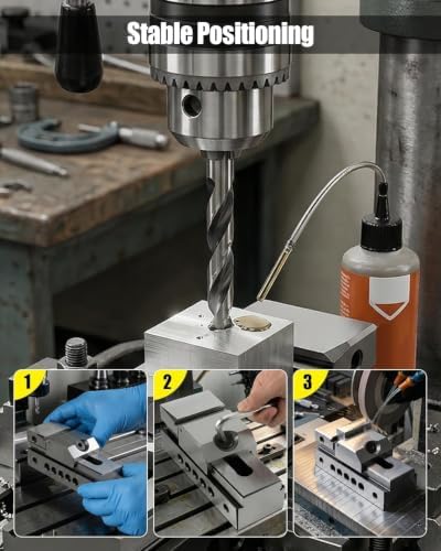 1″ Precision Grinding Vise for Machine Tools Drilling Bench and More Machining Platform with Hex Wrench, Alloy Steel Precision Grinding Screwless Mini Insert Vise Silver