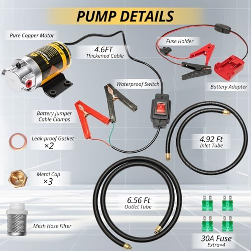 5.8L/Min Oil Transfer Pump Compatible with Milwaukee M18 Battery