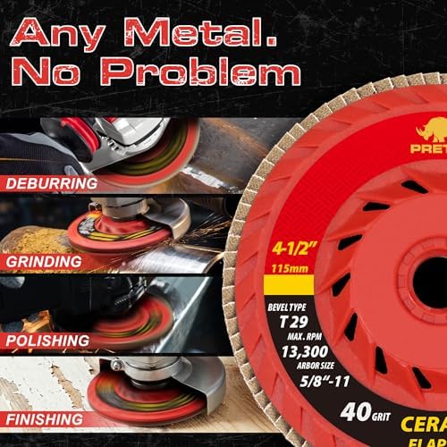 Ceramic Flap Discs 4 1/2 for Angle Grinder, 40/60/80/120 Grit, 20 Pack