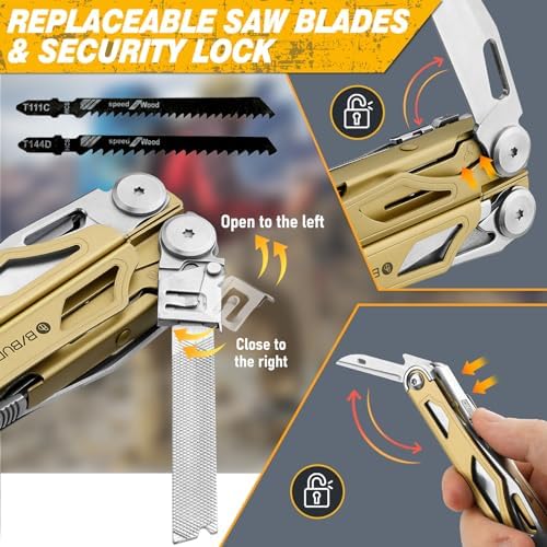 BIBURY 31-in-1 Multitool Pliers Pro,EDC Pocket Knife & Screwdriver-BI2045