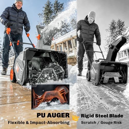 Outsunny 40V 18" Cordless Snow Blower with PU Auger, 1400W Brushless Motor
