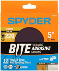 Spyder 10-Pack 220 Grit Sanding Discs, Ceramic Net, 5-Inch Hook and Loop, for Random Orbital Sander (500064)