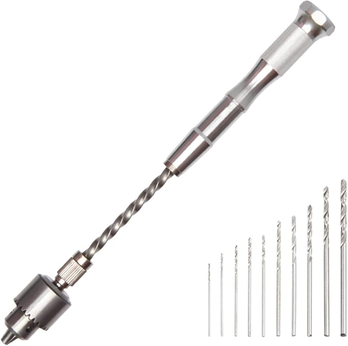Pin Vise Hand Drill Bits(11PCS), Hand Drill Bits Set Precision Hand Drill Bits Rotary Tool for Wood, Manual Work DIY, Jewelry, Assembling, Model Making,1# drill bit