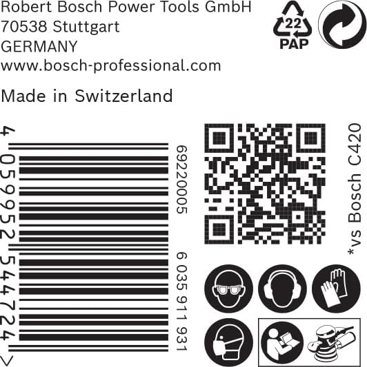 Bosch Professional 50x Expert C470 Sandpaper (Ø 125 mm, Grit 400, Accessories Orbital Sander)