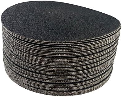 5 inch Sanding Discs Hook and Loop Round Sand Paper Discs, Black Silicone Carbide No Hole Hook and Loop Sanding Disc, Multi Grit Orbital Sander Pads for Wood, Auto Body, Paint & Plastics 50 Pack