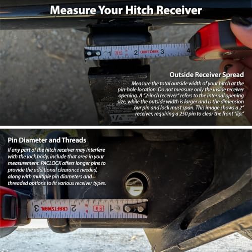 PACLOCK's 80-Series Trailer Hitch Lock, Standard Rekeyable (SR), YK-1" Pin for Yakima Bike Racks, One Lock Keyed to a Number U-Pick! w/ 2 Keys, Blue