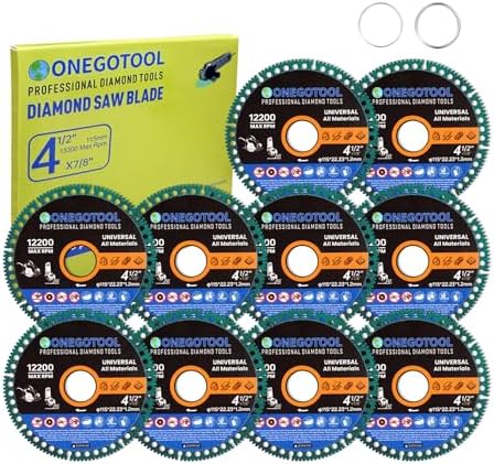 4-1/2 inch Indestructible Cutting Discs for Angle Grinder 7/8" Blades Cut Off Wheels Diamond Tool Metal rebar Porcelain Tile Granite Marble Smooth Cutter (10pcs)