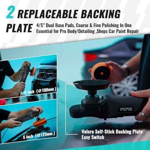 AUTIWOZ Car Polisher Buffer, 4 Inch/5 Inch Rotary Car Buffer Polisher 6 Variable Speed 2500-4500rpm, Polishing for Car Detailing Boat Sanding Polishing and Waxing, W04