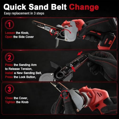 Cordless Belt Sander Compatible with Milwaukee 18V Battery