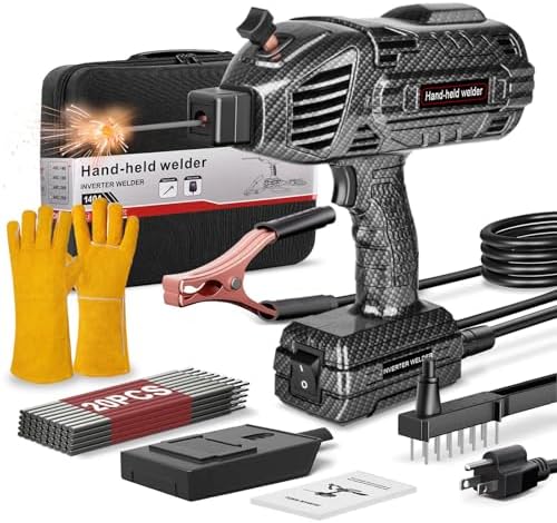 Welding Machine Handheld,20-120A 110V Portable Stick Welder 20pcs Rods,IGBT Hand Held Welder Machine withHot Start Arc Force Anti-stick ARC Welder Gun,6 Variable Current Adjustment (Black)