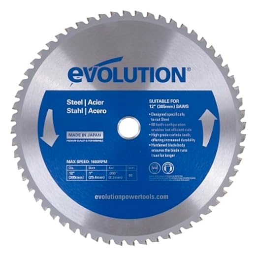 Evolution Power Tools 12BLADEST Steel Cutting Saw Blade, 12-Inch x 60-Tooth