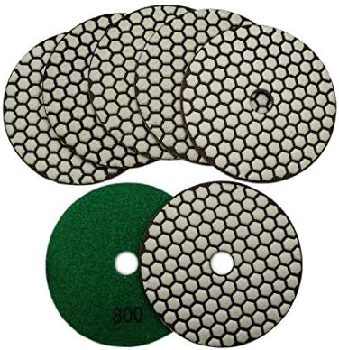 SHDIATOOL 5 Inch Dry Diamond polishing Pads Grit 800 for Granite Marble Quartz(7-Pack)