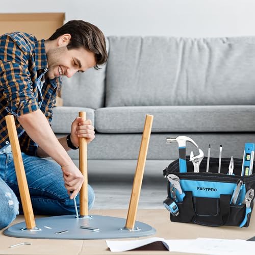 FASTPRO Home Tool Set with Drill, Household Repairing Tool Kit, Blue