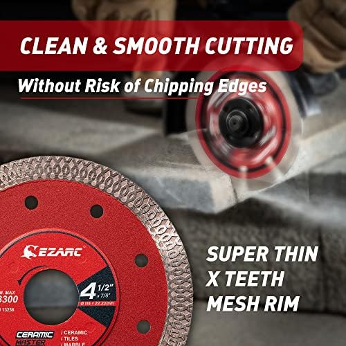 EZARC 4-1/2" Super Thin Diamond Tile Blade, 7/8"-20mm-5/8 Arbor, 2-Pack