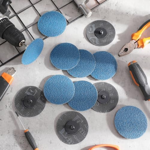 Landical 150 Pcs 3 Inch 80 Grits Sanding Discs Quick Change Zirconia Lock Sanding Disc for Die Grinder Surface Strip Grind Polish Finish Burr Rust Paint Removal