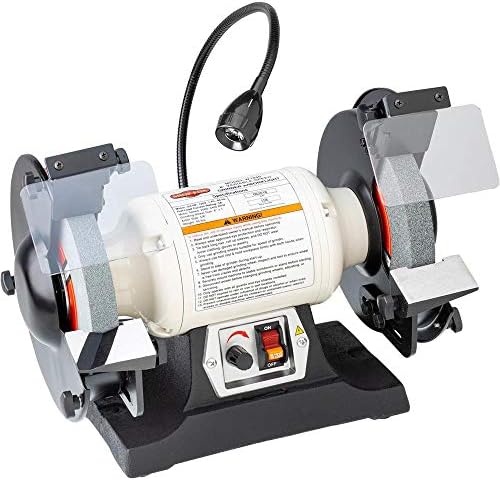 Shop Fox W1840 Variable-Speed Grinder with Work Light, 8",Black,white
