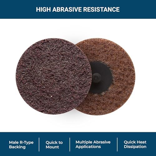 Benchmark Abrasives 3 Inch Sanding Discs Quick Change Nylon Surface Conditioning Discs, Drill & Die Grinder Sanding Disc Rust Remover for Metal Paint Stripper & Removal, Polishing - (25 Pack)(Medium)