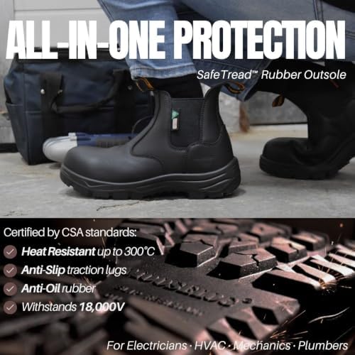 MooseLog Women's ASTM CSA Lightweight Comp Toe Leather Work Safety Boots
