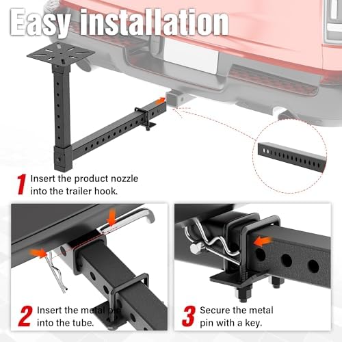 YZONA Tow Hitch 2 Inch, Heavy Duty Hitch Mount Vise Plate Bracket, Adjustable Steel Trailer Receiver Support Stand, Universal Fits for Vehicle Repairs, Metalworking, Welding, Toolbox & Outdoor Use