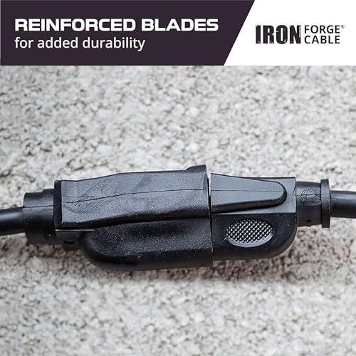 Iron Forge Cable 10 Gauge Extension Cord Heavy Duty, 25 Ft - Black SJTW