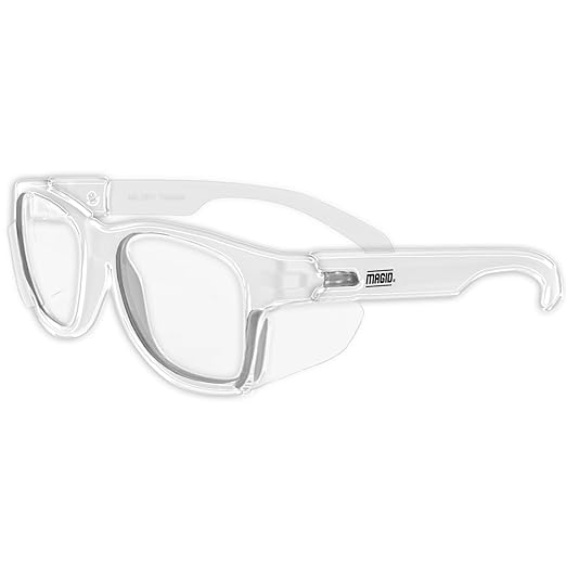 MAGID Y50 Safety Glasses for Construction | Clear Frame — 144-Pack, Clear Lens | Side Shields, ANSI Z87.1+, Anti-Fog, Scratch-Resistant, 99.9% UV Protection, Polycarbonate Lens