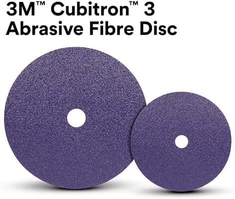 3M Cubitron 3 Abrasive Fibre Disc 33505, 80+, 5 in x 7/8 in, Precision Shaped Ceramic Grain, High Cut Rate, Long Life Abrasive Disc for Metal Finishing, Weld Removal, and Paint Stripping, Pack of 5