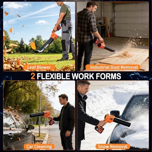 Cordless Leaf Blower Lightweight Handheld Blowers for Lawn Care, Orange