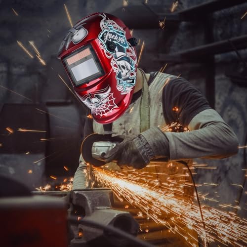 Welding True Color Helmet Auto Darkening Mask with Adjustable Shade Range 4/9-13 for TIG MIG ARC Welder Hood…