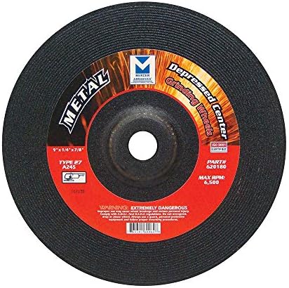 Mercer Industries 620180 - 9" x 1/4" x 7/8" Type 27 Grinding Wheels for Metal (15 pack)