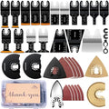 CONNOO 148 Pack Oscillating Saw Blades with Case, Arc Edge Multitool Blades, Oscillating Tool Blade, Bi-Metal for Wood/Metal/Plastic Kits Fit for Ryobi