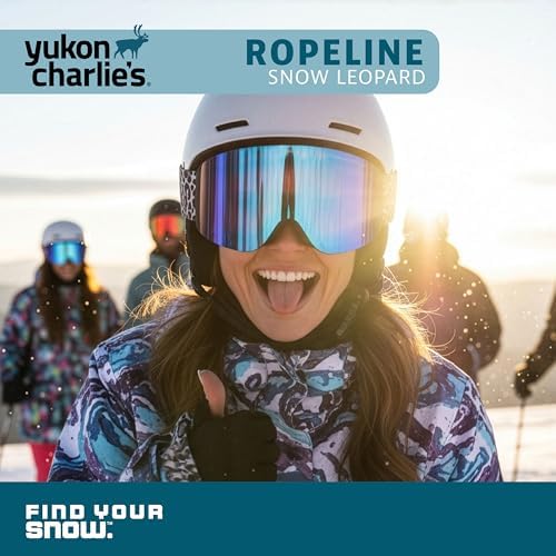 Yukon Charlie's Ropeline Adult Snow Goggles - Removable Magnetic Cylindrical Lens - Boosted Contrast, Reduced Glare, Anti-Fog