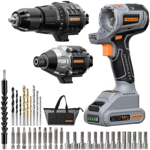 Teslong 20V MAX 2-in-1 Cordless Tool Kit, Impact Drill & Driver