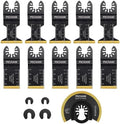 PECHAM 11PCS Titanium Oscillating Tool Blades, Universal Oscillating Multitool Blades Metal Cutting Quick Release for Hard Material Metal Nails Wood Plastic fit More Oscillating Tools