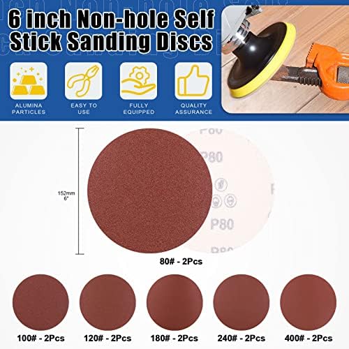 Glarks 23Pcs Sanding Belts and Sanding Discs Set Including 10Pcs 4 x 36 Inch 80/120/150/240/400 Grits Sanding Belts and 12Pcs 80/100/120/180/ 240/400 Grits Self Adhesive No-hole Sticky Sanding Discs